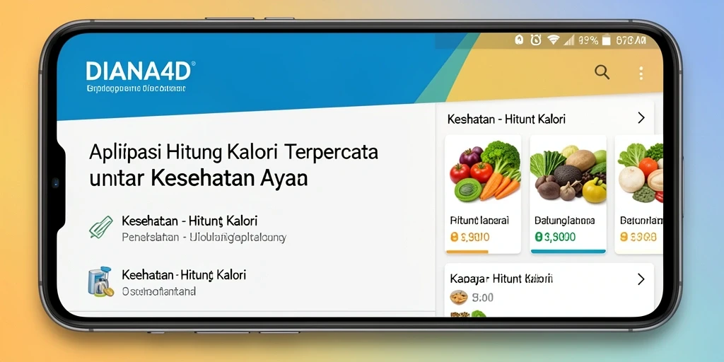 Antarmuka pengguna DIANA4D menampilkan fungsionalitas Hitung Kalori yang lengkap.
