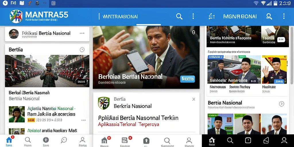 Screenshot dari antarmuka aplikasi MANTRA55 dengan berita terkini.
