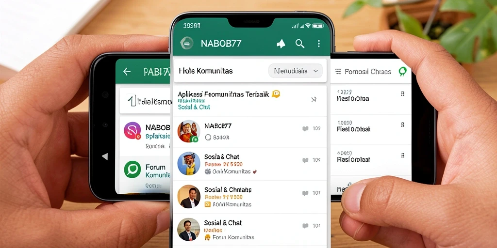 Tampilan antarmuka aplikasi Forum Komunitas NABOB77 yang menarik.