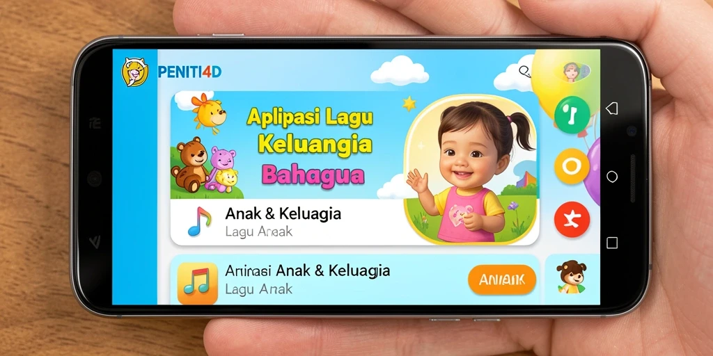 Tampilan antarmuka PENITI4D yang menyenangkan dan interaktif untuk anak-anak.