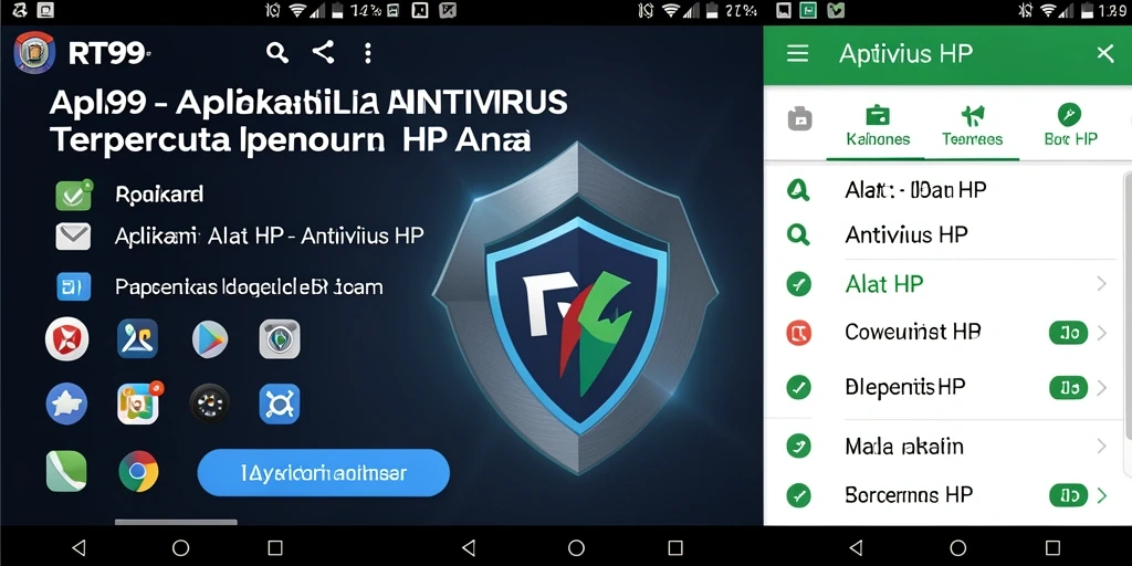 Tampilan antarmuka RT99 dengan fitur pemindaian Antivirus HP.