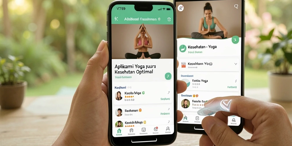 Tampilan antarmuka VT789 dengan berbagai pilihan sesi yoga.